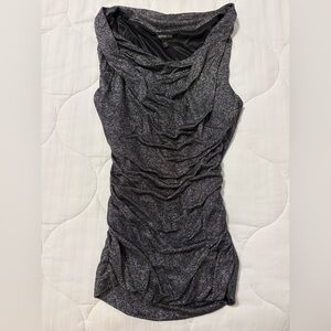 Express Metallic sparkly Cowl Neck Tank Top